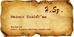 Heincz Szalóme névjegykártya